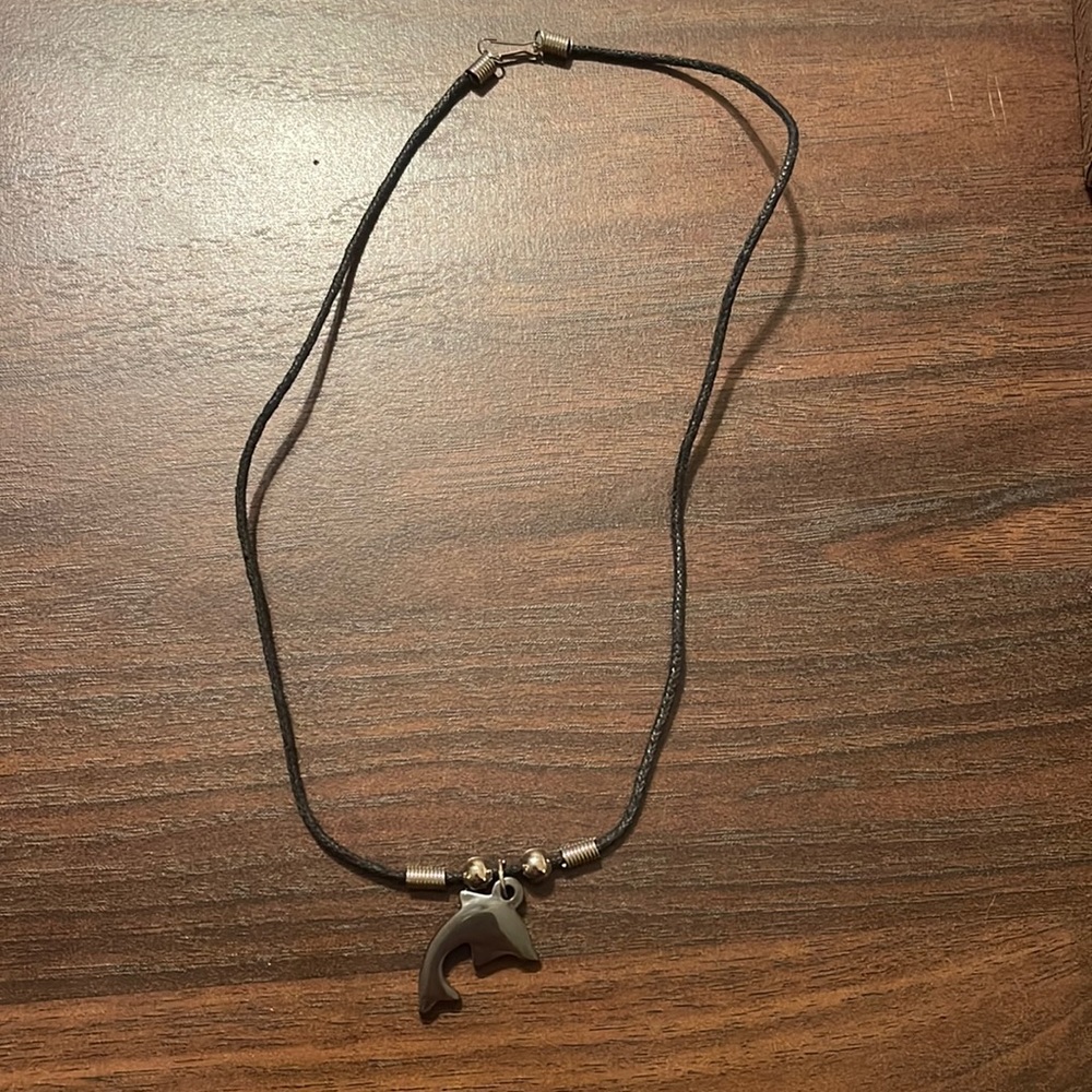 Stone dolphin necklace